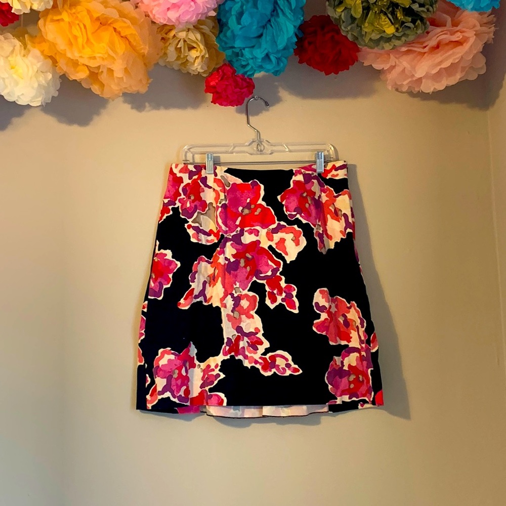 Nic + Zoe Watercolor Floral Print Skirt